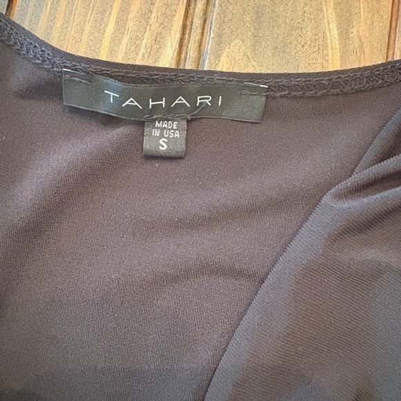 Tahari Crossover Faux Wrap Tie Vneck Dress Made USA - Picture 4 of 4